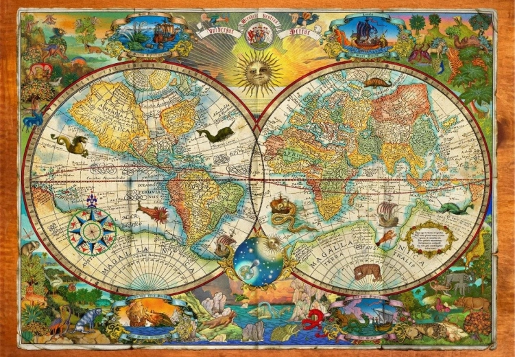 Puzzle Karte der Erdbewohner 1000 Teile