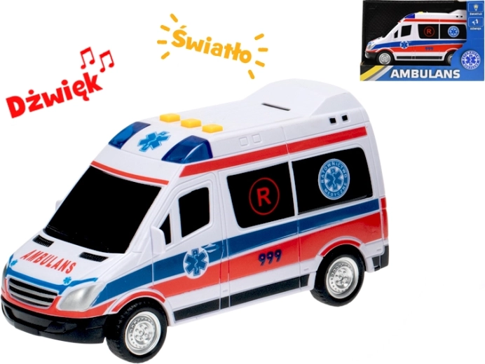 Rettungswagen mit polnischem Design – Rückziehmotor, Licht und Sound