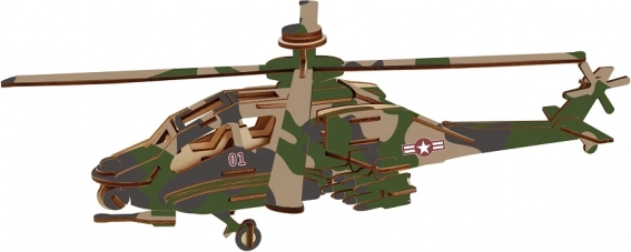 Woodcraft Holz-3D-Puzzle Kampfhubschrauber APACHE