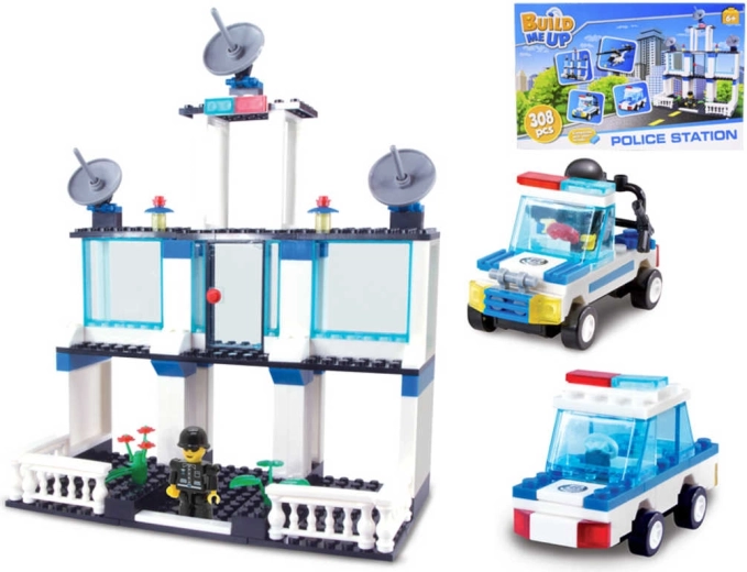 BuildMeUP Polizeistation – Bauset mit 308 Teilen und 2 Figuren