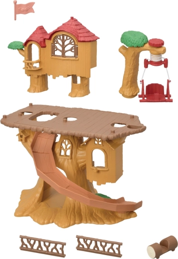 Rutsche und Fahrt mit einem Holzstamm