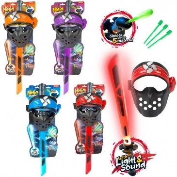 Ninja-Set mit Schwert, Maske und Pfeilen mit Licht- und Soundeffekten