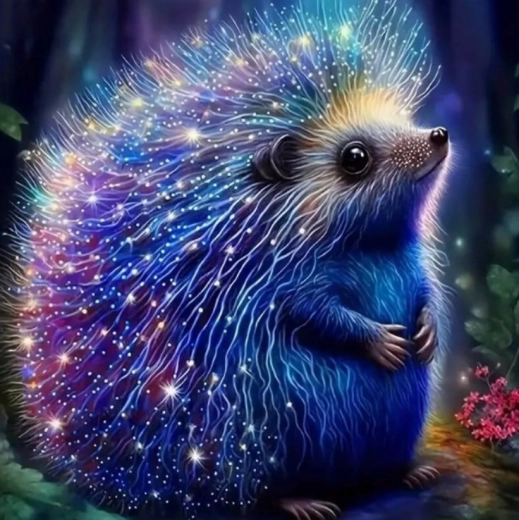 Diamantmalerei Bunter Igel 30 × 40 cm