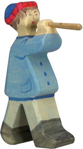 Holztiger Hirte mit Flöte 2 – 1 Stück