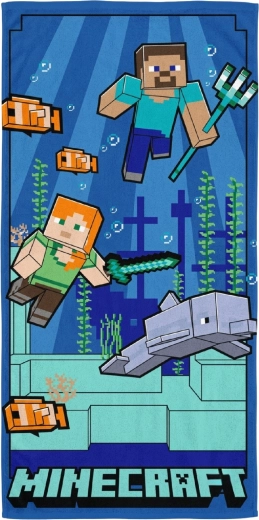 Schnelltrocknendes Kinderhandtuch Minecraft – Unterwasser-Abenteuer