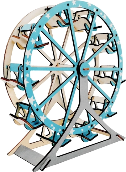 Holz-3D-Puzzle Riesenrad türkis