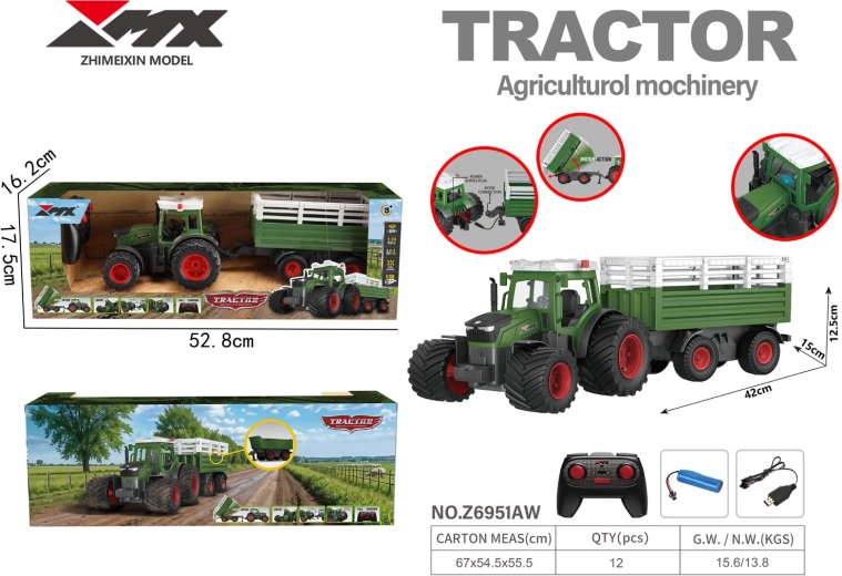Ferngesteuerter Traktor mit Anhänger und Kippfunktion
