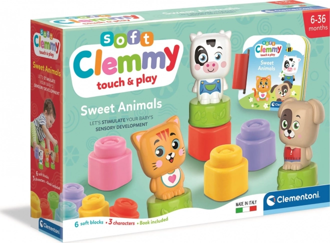Clementoni Soft Clemmy Spielset Niedliche Tierchen mit Büchlein