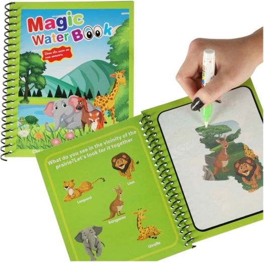Malbuch Wasserbuch mit Stift - Safari Grün