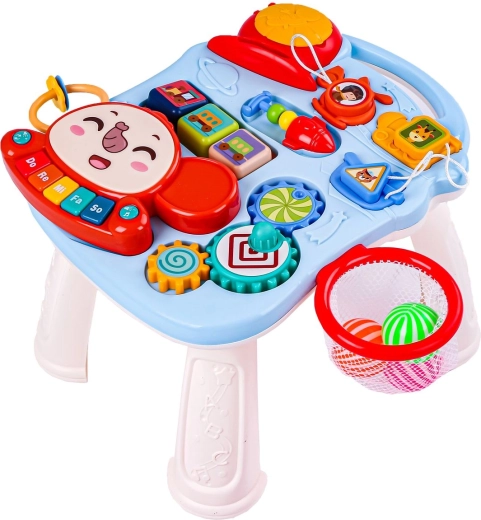 2-in-1: Lauflernwagen und Spieltisch mit abnehmbarem Panel