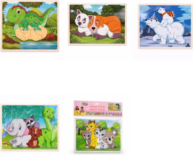 Holzpuzzle Tiere 22,5 × 14,5 cm