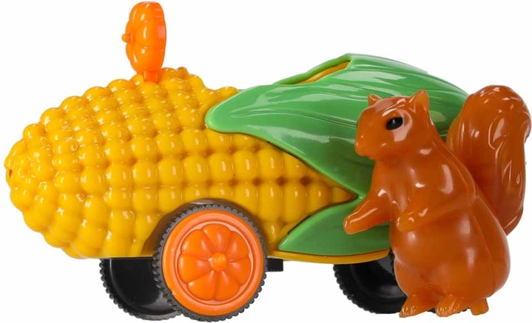 Leuchtendes Fahrzeug mit tierischem Fahrer