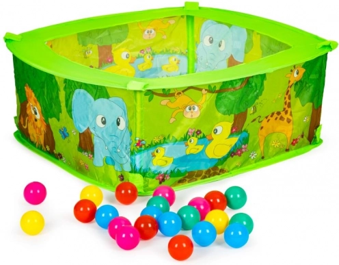 Trockener Pool mit 50 Bällen