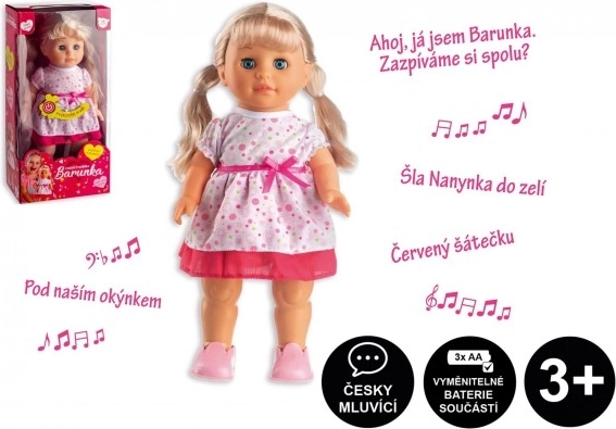 Puppe Barunka gehend und singend auf Tschechisch 42 cm