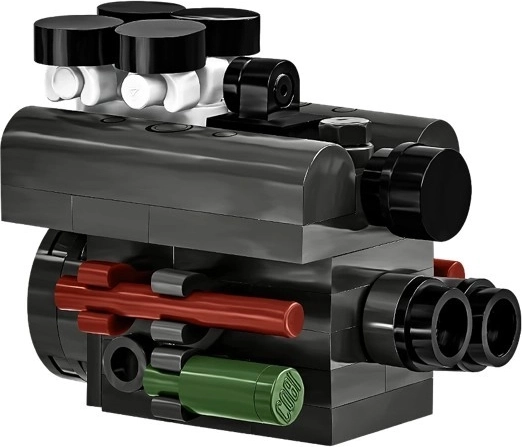 Detaillierter Innenraum und herausnehmbarer Motor