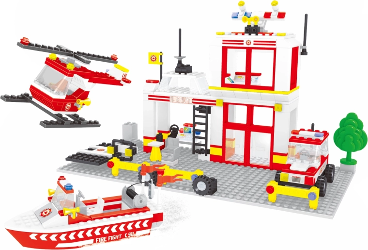 Kompatible Bloxo-Bausteine Feuerwehrstation 368 Stk.