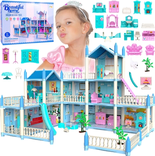 Puppenhaus Villa-Residenz mit Spielplatz