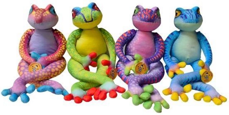 Bunte Plüschfrosch (lang, mittel) - 1 Stück