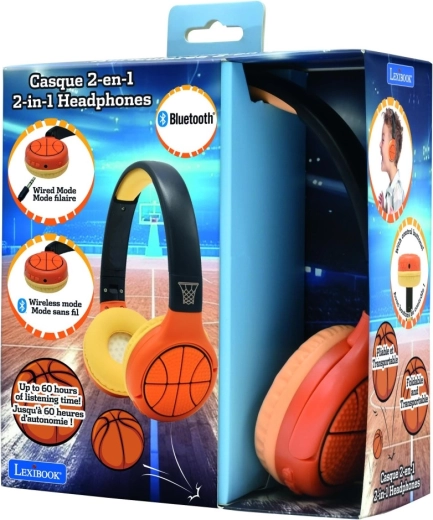 Kinder-Bluetooth-Kopfhörer 2-in-1 mit Basketball-Design LEXIBOOK