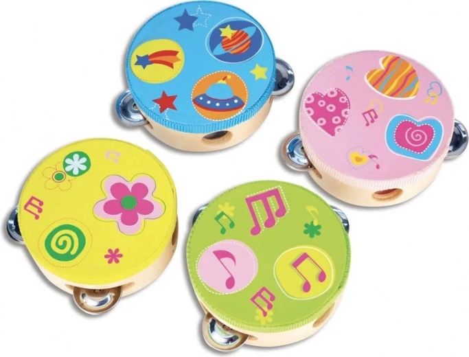 Bontempi Kinder-Tamburin 12 cm aus Holz