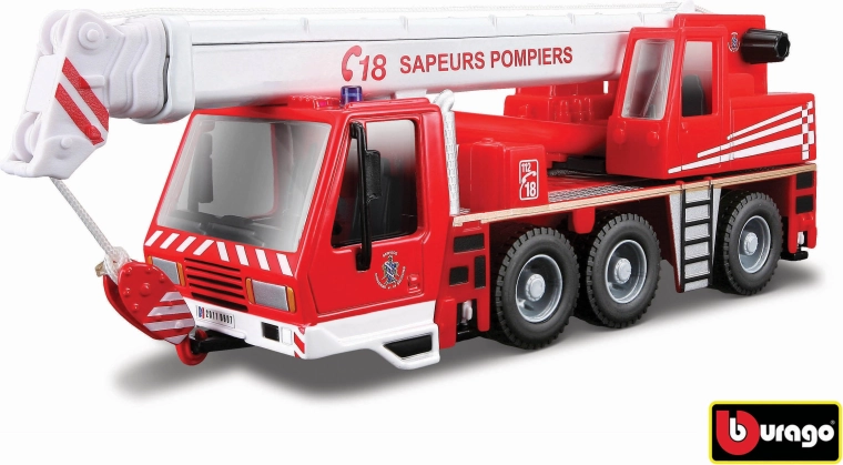 Bburago Feuerwehrfahrzeug mit Kran 1:50
