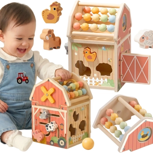 Holz-Aktivitätsstall mit Zähler und Sortierer TOOKY TOY