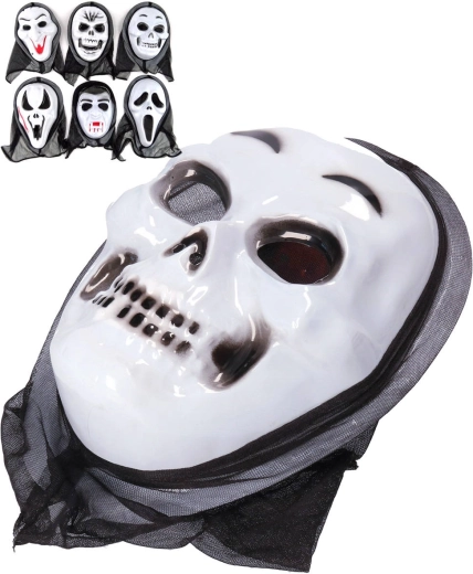Karnevals-Halloweenmaske Geist mit Kapuze - 1 Stück