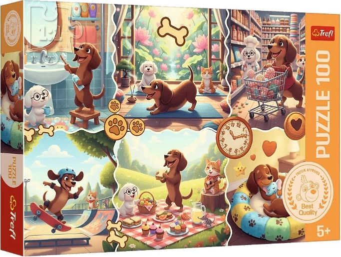 Puzzle 100 Teile – Langer Tag des Dackels
