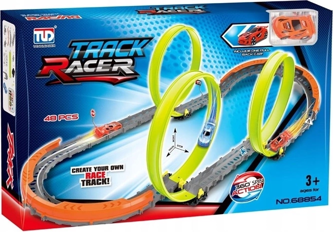 Track Racer Rennstrecke mit dreifachen Loopings (48 Teile)