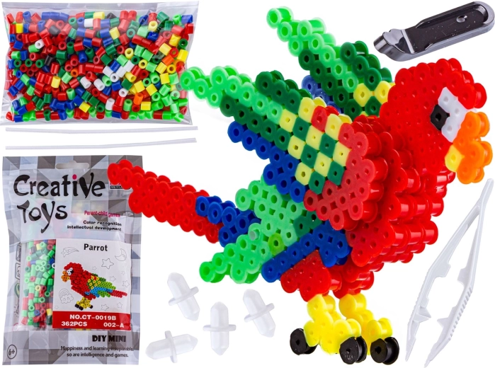 Bügelperlen 3D – Ara-Papagei