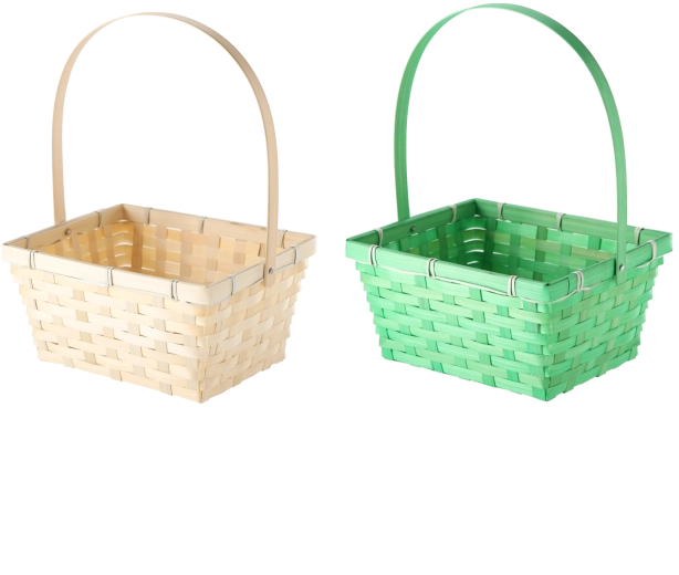 Osterkorb mit beweglichem Henkel, 23 × 18,5 × 11,5 cm, Mix aus 2 Farben