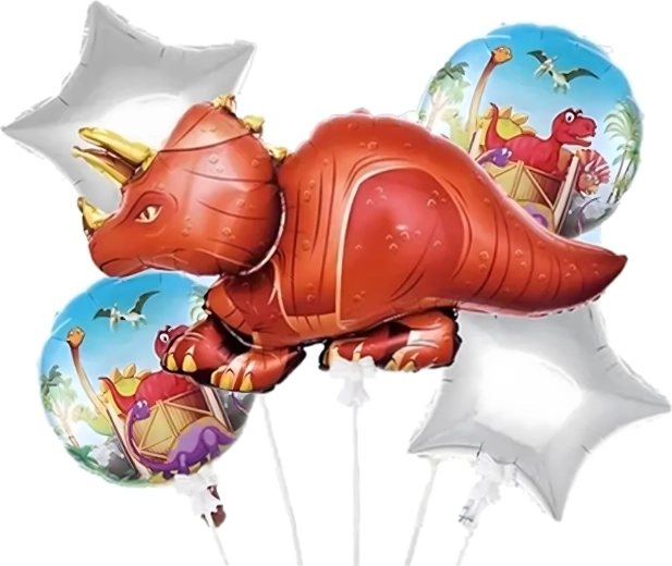 Geburtstags-Ballon-Set Dinosaurier 5 Stk.
