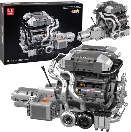 Technische Konstruktionsbausteine – V8-Motor mit Getriebe (2024 Teile)