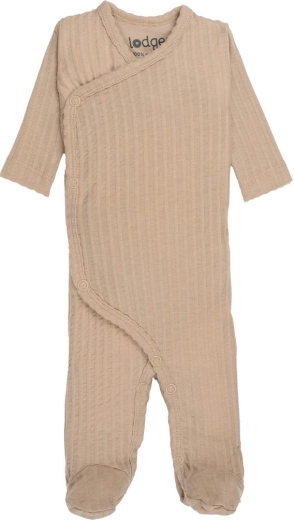 Lodger atmungsaktiver Overall für Neugeborene aus Seersucker, beige