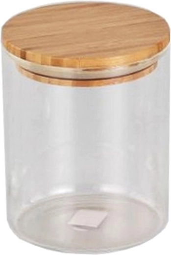 Runde Glasdose 0,65 l mit Bambusdeckel