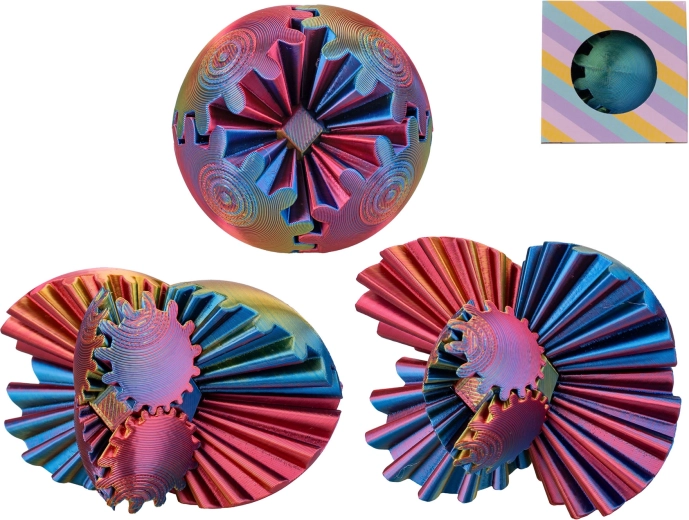 Antistress-Puzzleball 6 cm – zweifarbiger Spiral-Puzzleball
