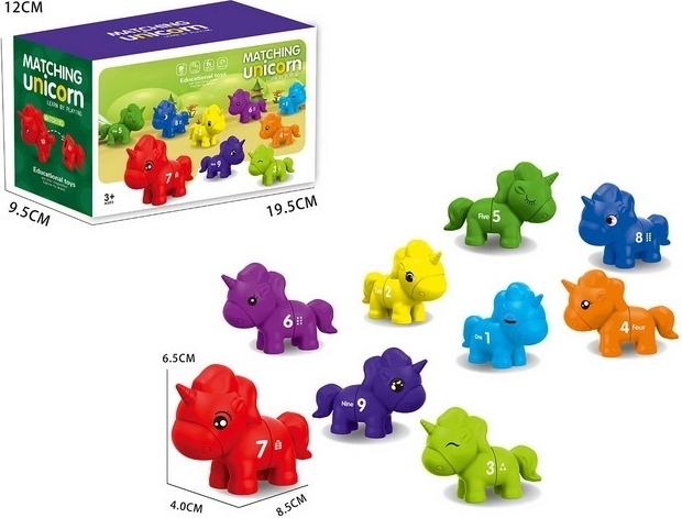 Montessori-Spiel Einhörner und Zahlen