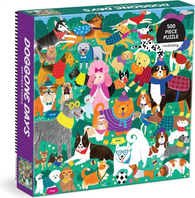 Mudpuppy Familienpuzzle Hundetag im Park 500 Teile