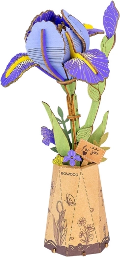 RoboTime 3D-Holzbausatz – violette Iris