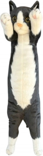 Stehende Plüschkatze 55 cm schwarz‑weiß