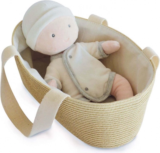 Doudou Jolijou Puppe Pol in Tragetasche für den Kinderwagen 28 cm