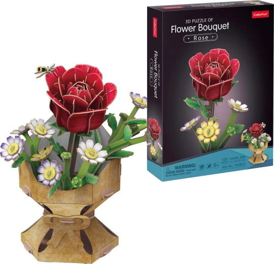 CubicFun 3D-Puzzle Rosenstrauß mit 120 Teilen