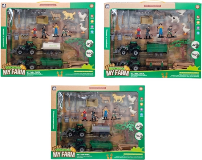 Bauernhof-Set – Traktor, Figuren und Tiere