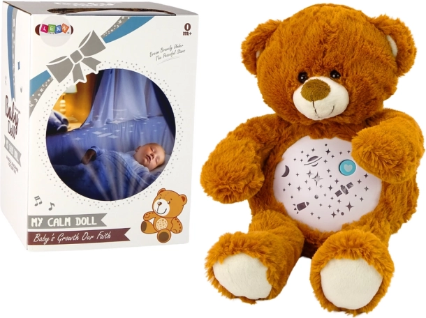 Plüsch-Schlafbär mit Nacht- und Tagesmodus - braun