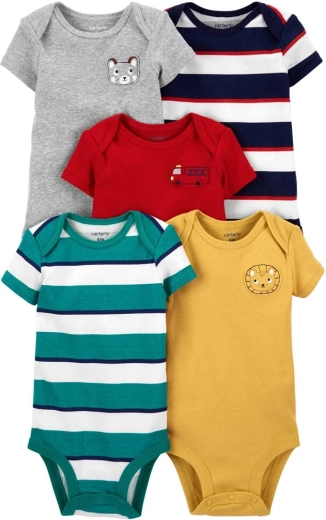 Carter’s Baby-Body mit kurzem Ärmel für Jungen, Mix, 5 Stück