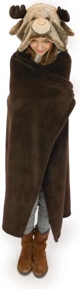 Cozy Noxxiez wärmende Kapuzendecke Rentier