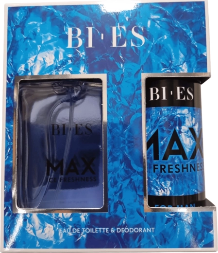 BI-ES Max Ice Freshness Herren-Geschenkset – Eau de Toilette 100 ml + Deodorant 150 ml