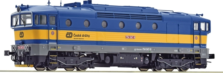 Roco Diesellokomotive ČD Baureihe 754 047-9 „Brejlovec“ H0 digital mit Sound