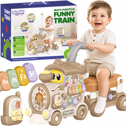 Woopie interaktiver Zug 3-in-1 – Rutscher, Lauflernwagen und Lernpanel mit Licht und Sound