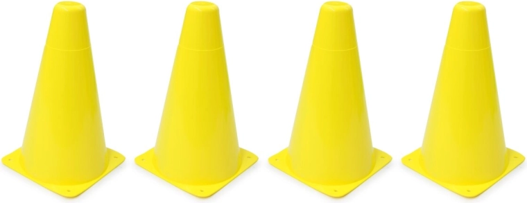Jamara Trainingskegel (Pylonen) gelb – Set 4 Stk.